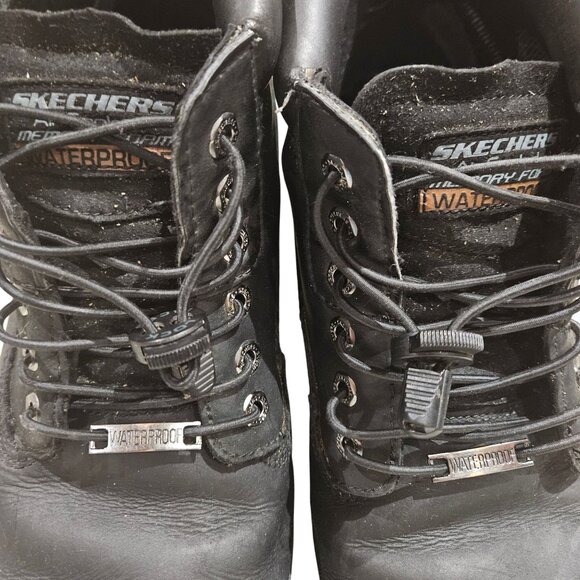 Skechers Mens Ankle High Black Waterproof Work Boots size 11.1/2 - Picture 2 of 9